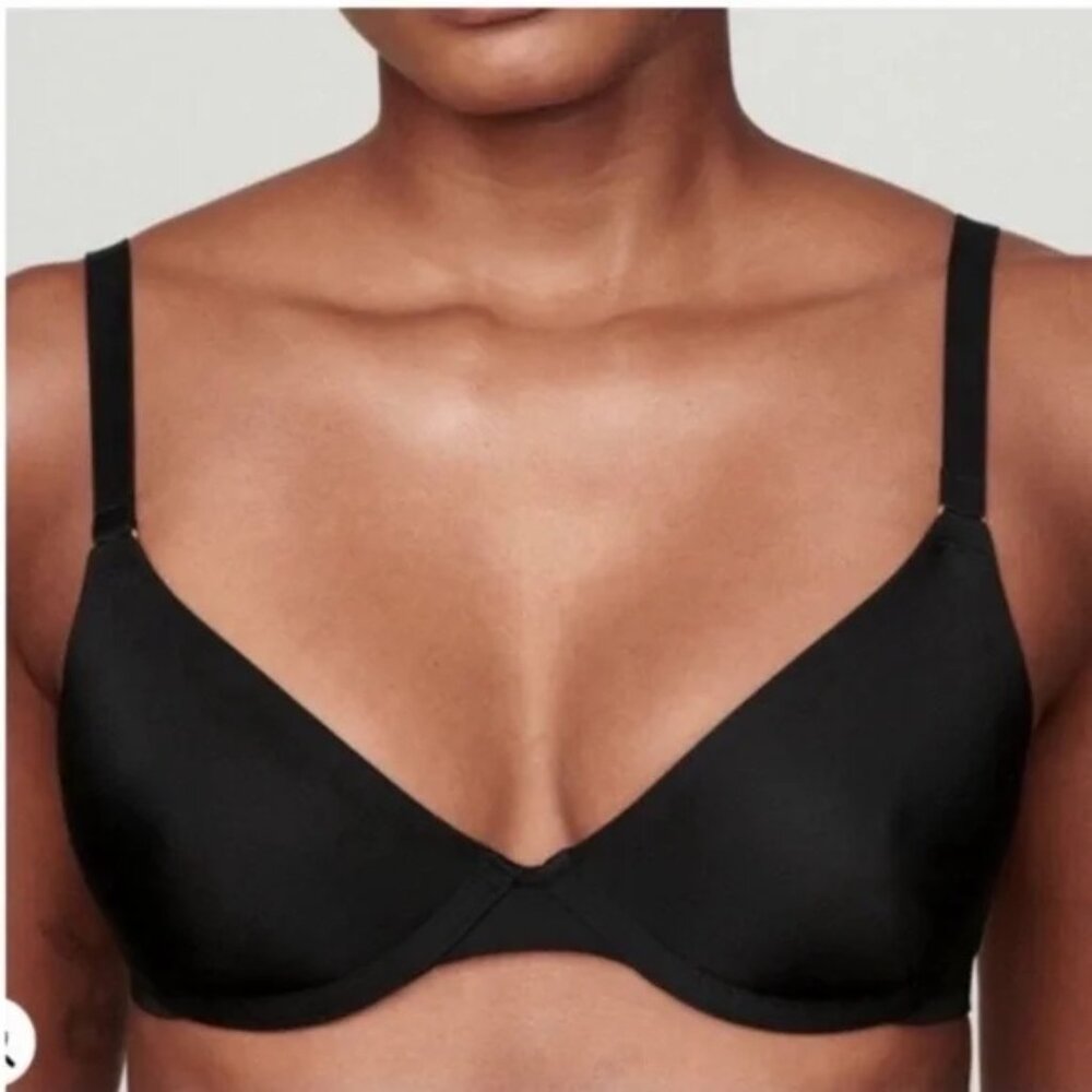 CUUP The Triangle Microfiber Bra Underwire Unlined‎ Black 32C